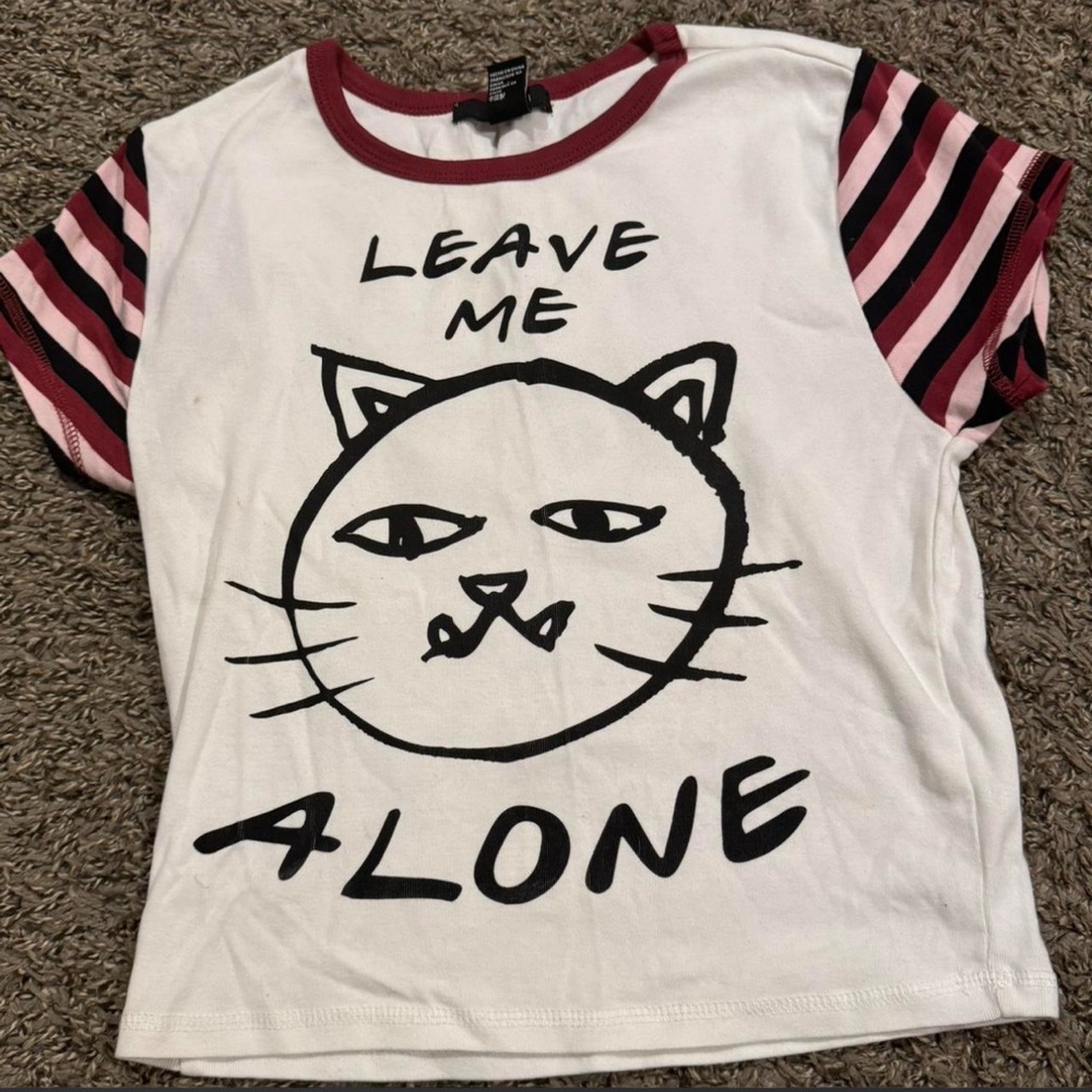 Forever 21 Cat Graphic Baby Tee